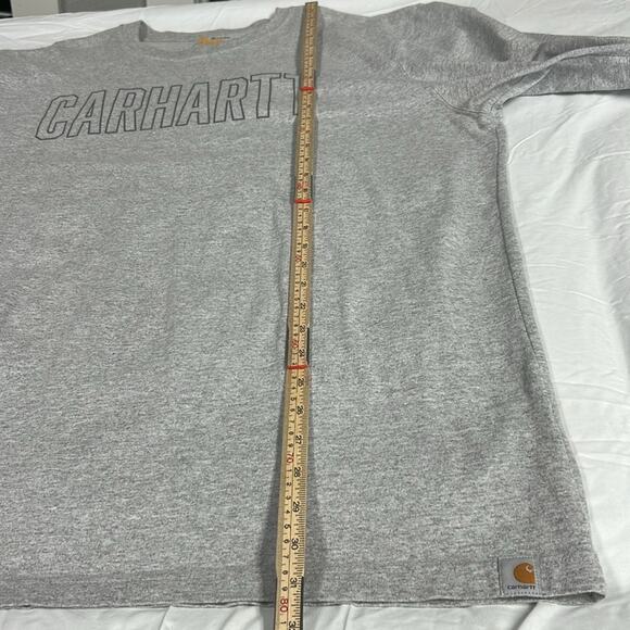 Carhartt Spell Out Chest Logo Original Fit Gray Long Sleeve Shirt Men’s XL - Picture 5 of 8